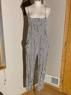 Billabong Black & White Striped Women's Jumpsuit
